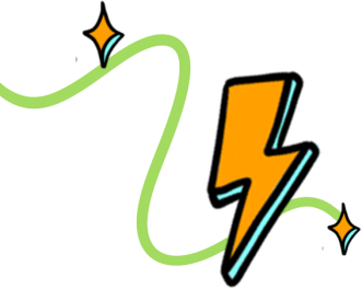 Lightning bolt and stars