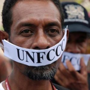 Man at UNFCCC protest