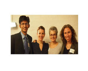 Photo: (left to right) Award winners Sriram Madhusoodanan and Anna Lappé with Adviser Frances Moore Lappé and Executive Director Patti Lynn