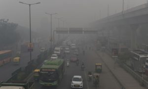 Paris Agreement, polluted highway