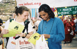 Patti Lynn organizing for the global tobacco treaty in 2004