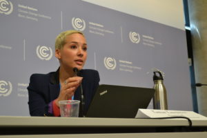 Corporate Accountability’s International Policy Director, Tamar Lawrence-Samuel, calls on governments to remove Big Polluters from the policy process during the U.N. climate talks.