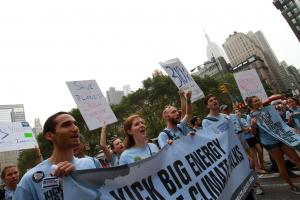 Our organizers rally the crowd to Kick Big Energy out of Climate Talks