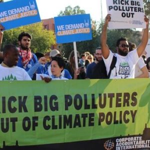 Corporate Accountability organizers demonstrate during COP22.