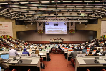 Convention hall of global tobacco treaty talks 2018