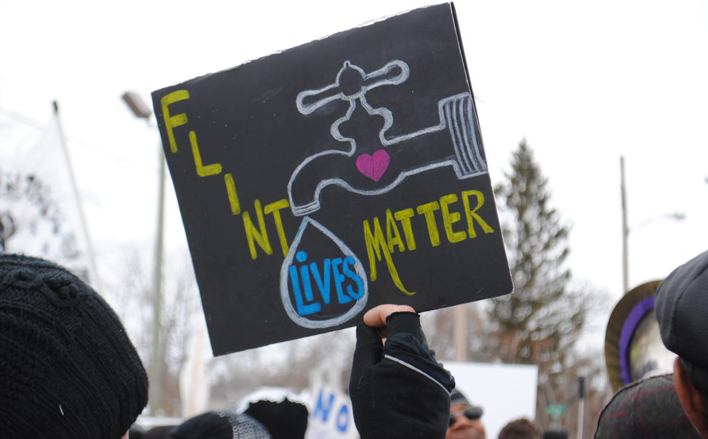 Sign reading Flint Lives Matter
