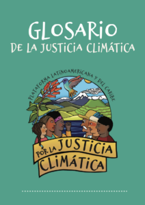 Cover of report, image of people coming together for climate justice