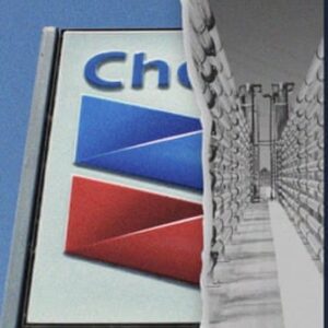 Chevron logo next to pipes.