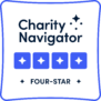 Charity Navigator badge with four blue stars.