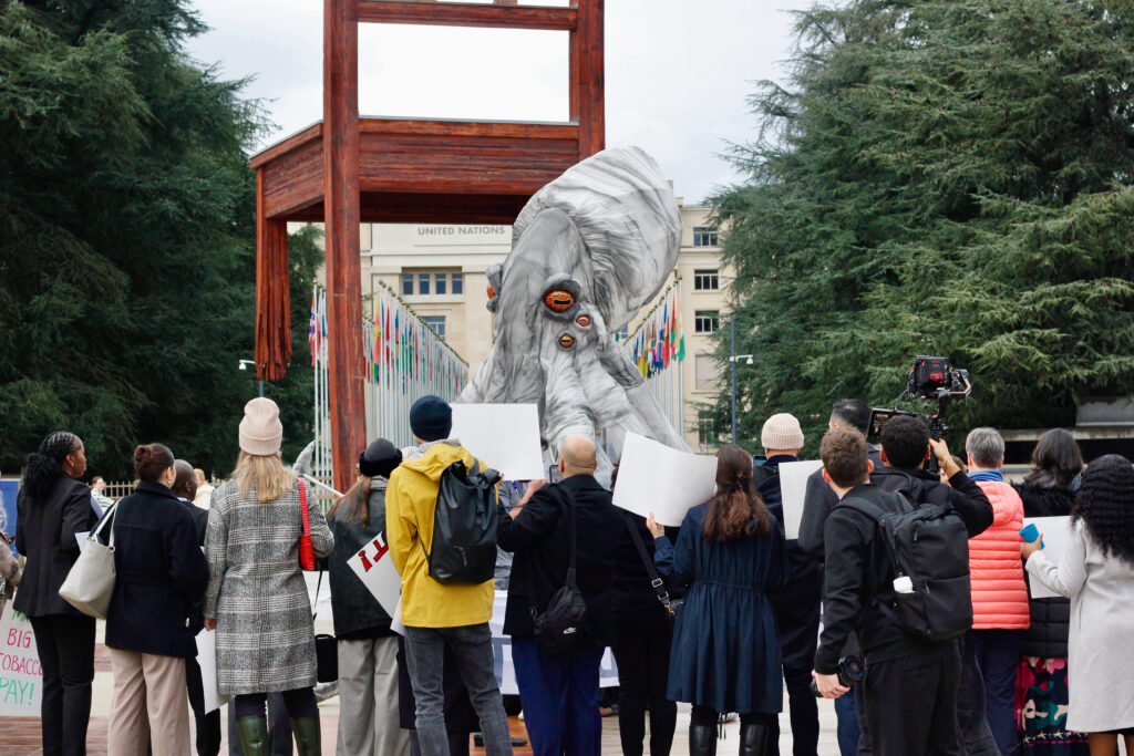 A giant tentacled monster outside the U.N. offices in Geneva